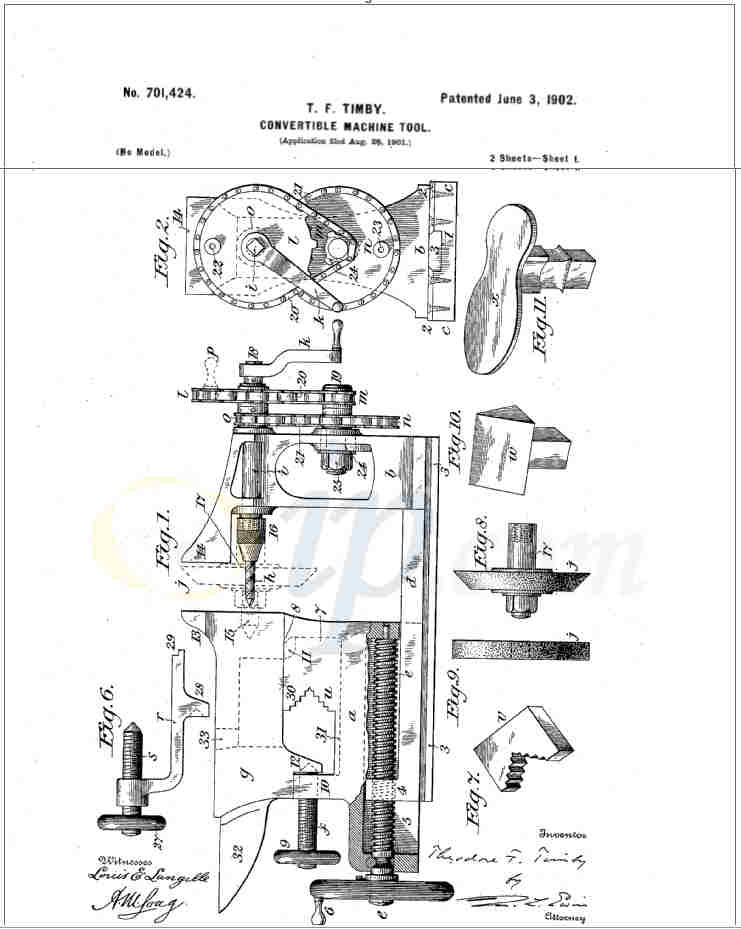 Timby convertible machine tool, earlier version with chain drive