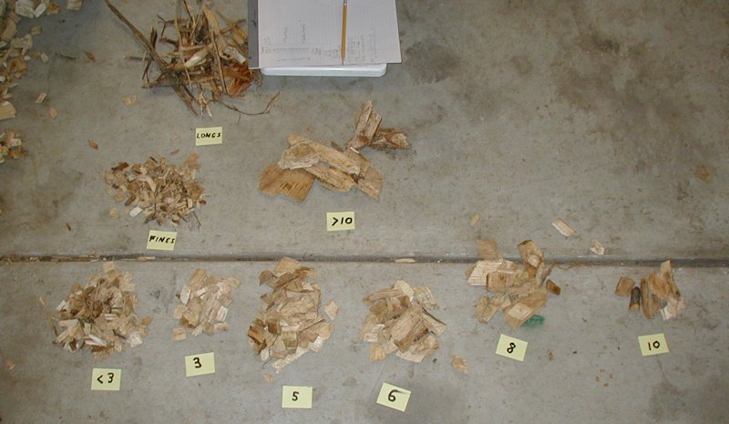 Wood Chips Sorted by Thickness