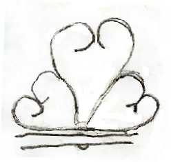 Latane Cross 3 Heart Scroll