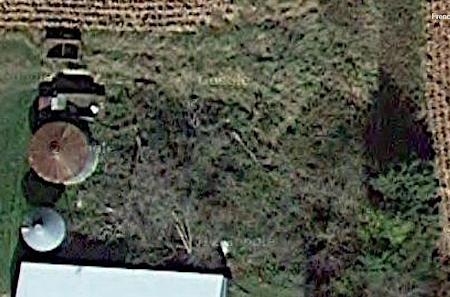 Satelite View of neglegted area behind shed