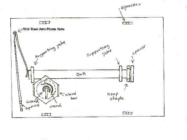 Tom Latanes drawing of the chest lock works