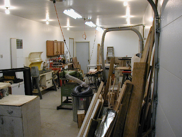 My wood shop looking west