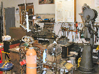 Lathe and Trip Hammer area of my metalshop