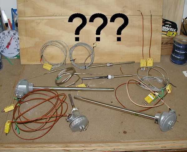 Thermocouples to be tested